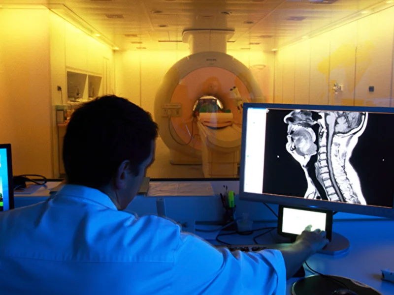 Doctor performing an MRI