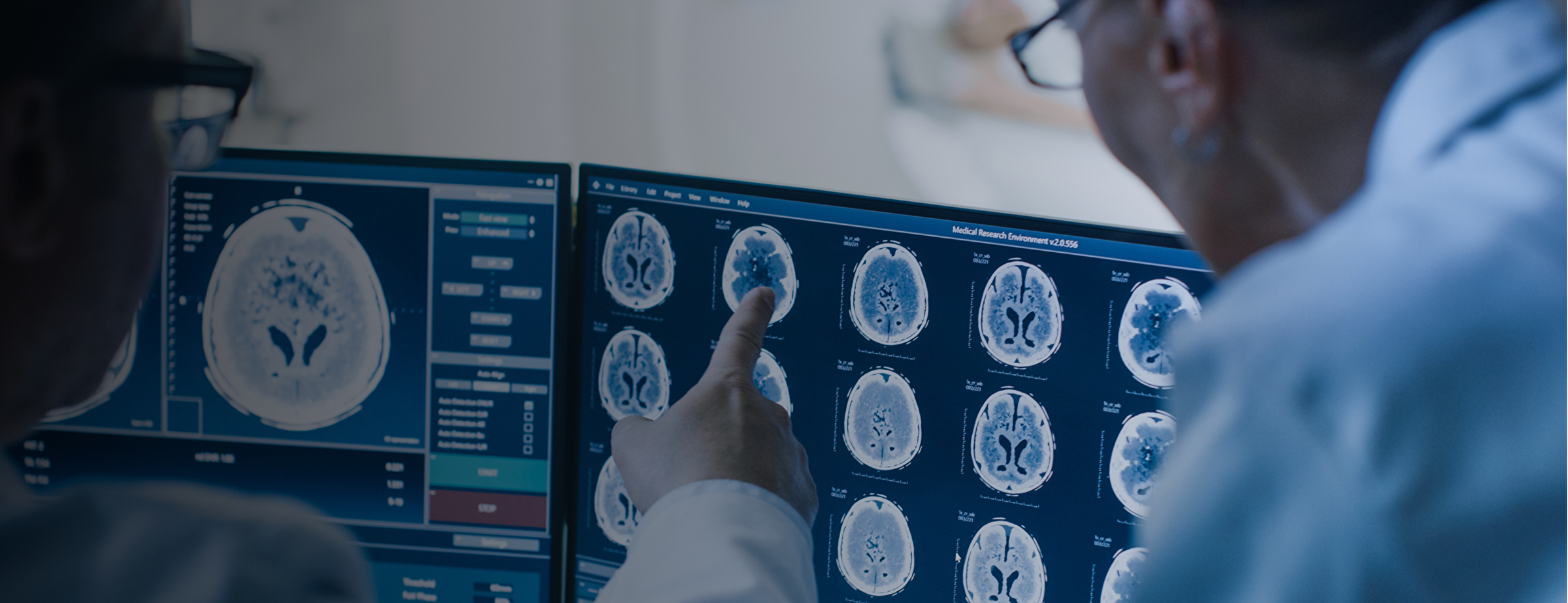 Radiologist analysing results from a brain scan.