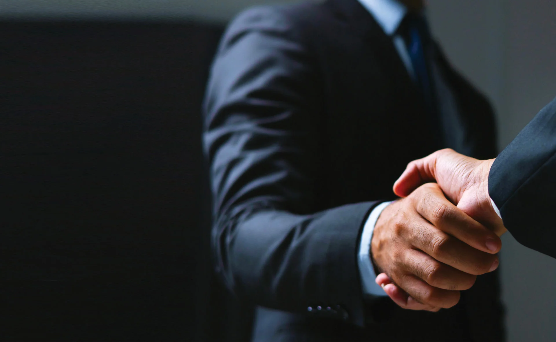 A handshake between two businessmen